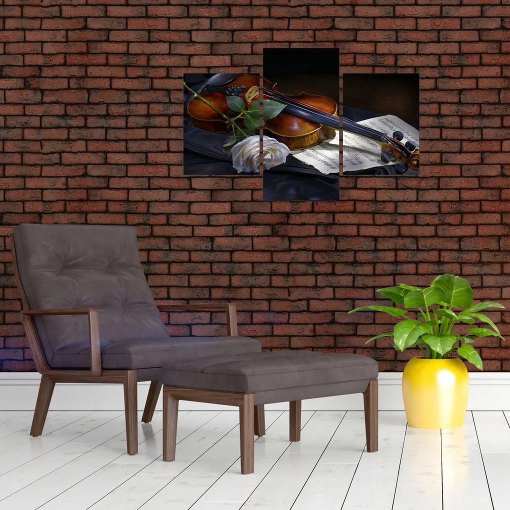 Tablou - Trandafiri și vioară (90x60 cm)