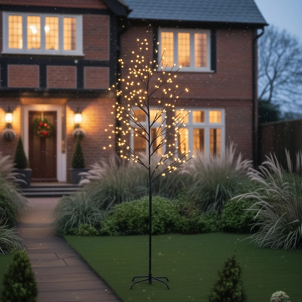 Brad de Crăciun Negru 200cm incl. LED IP44 - Vixen