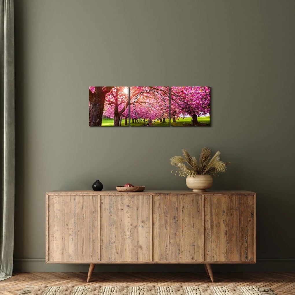 Tablou - Cireși înfloriți, Hurd Park, Dover, New Jersey (cu ceas) (90x30 cm)