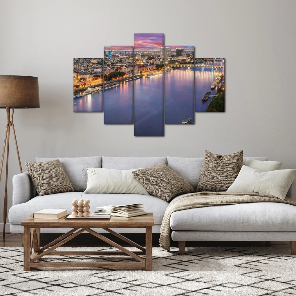 Tablou cu orașul Bratislava cu râu (150x105 cm)