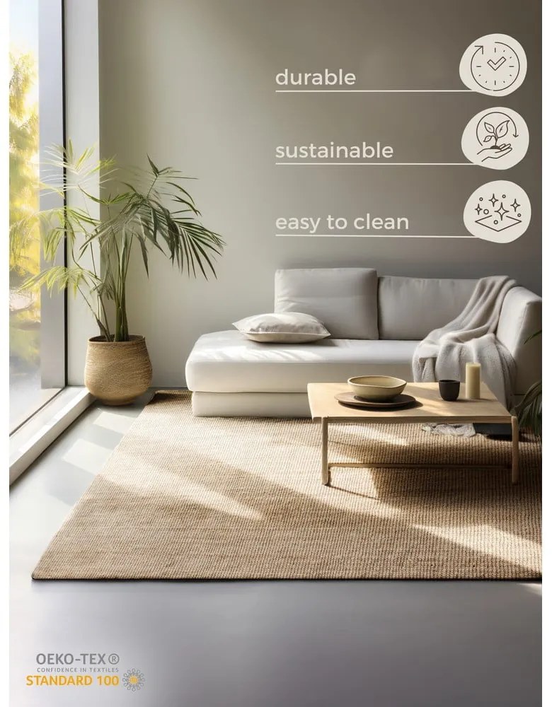 Covor în culoare naturală din iută 120x170 cm Bouclé – Hanse Home