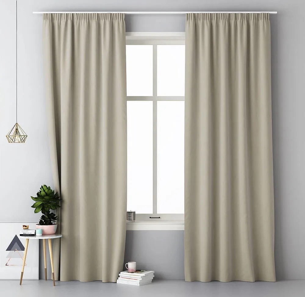 Draperie bej cu rejansă 140 x 280 cm