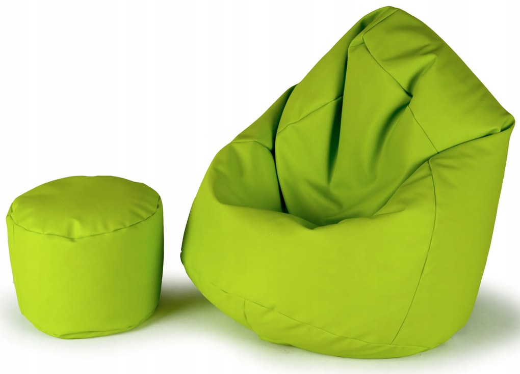 Sedací vak xxxl + podnožka zelený 120x100x75 cm | jaks