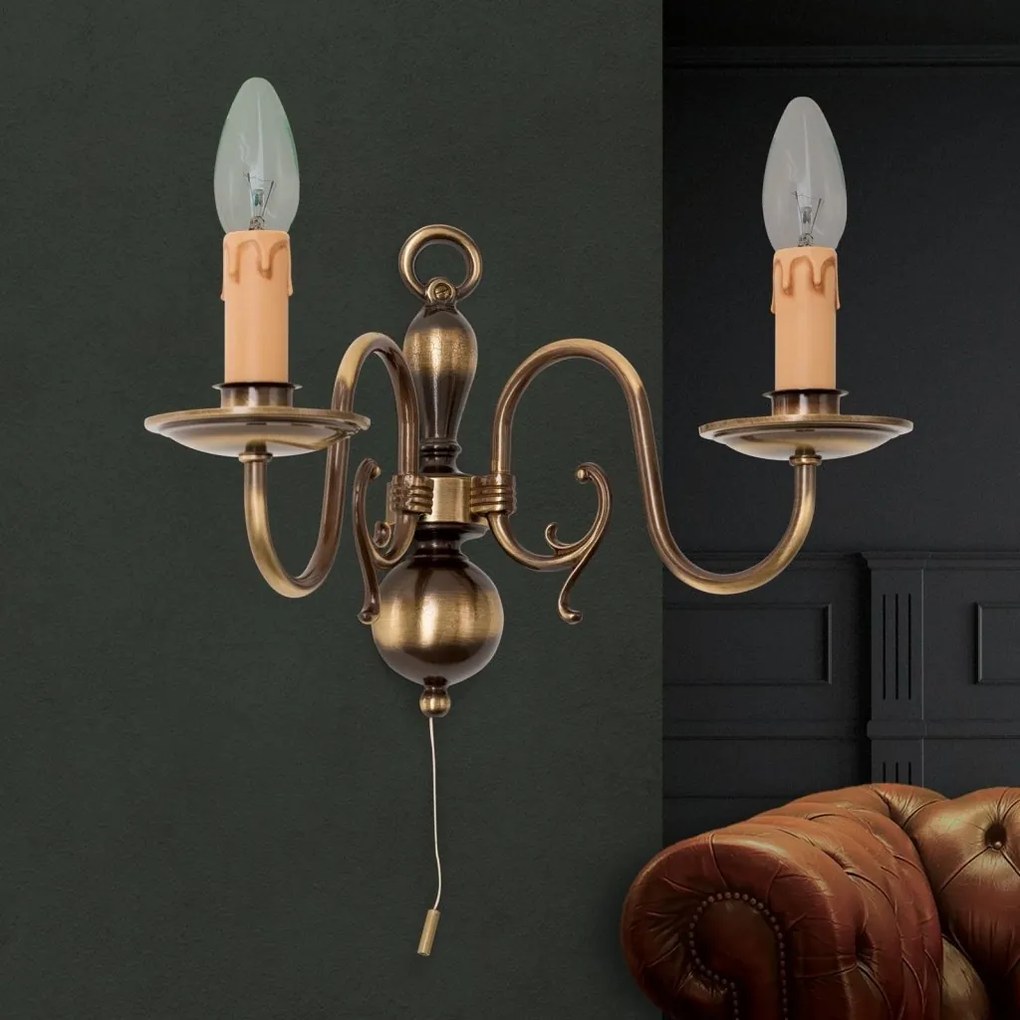 Aplica de perete design rustic FLAMISCH patina