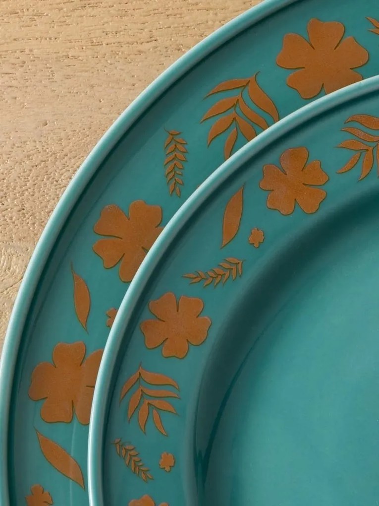 Farfurie din ceramica, D21cm, Flower
