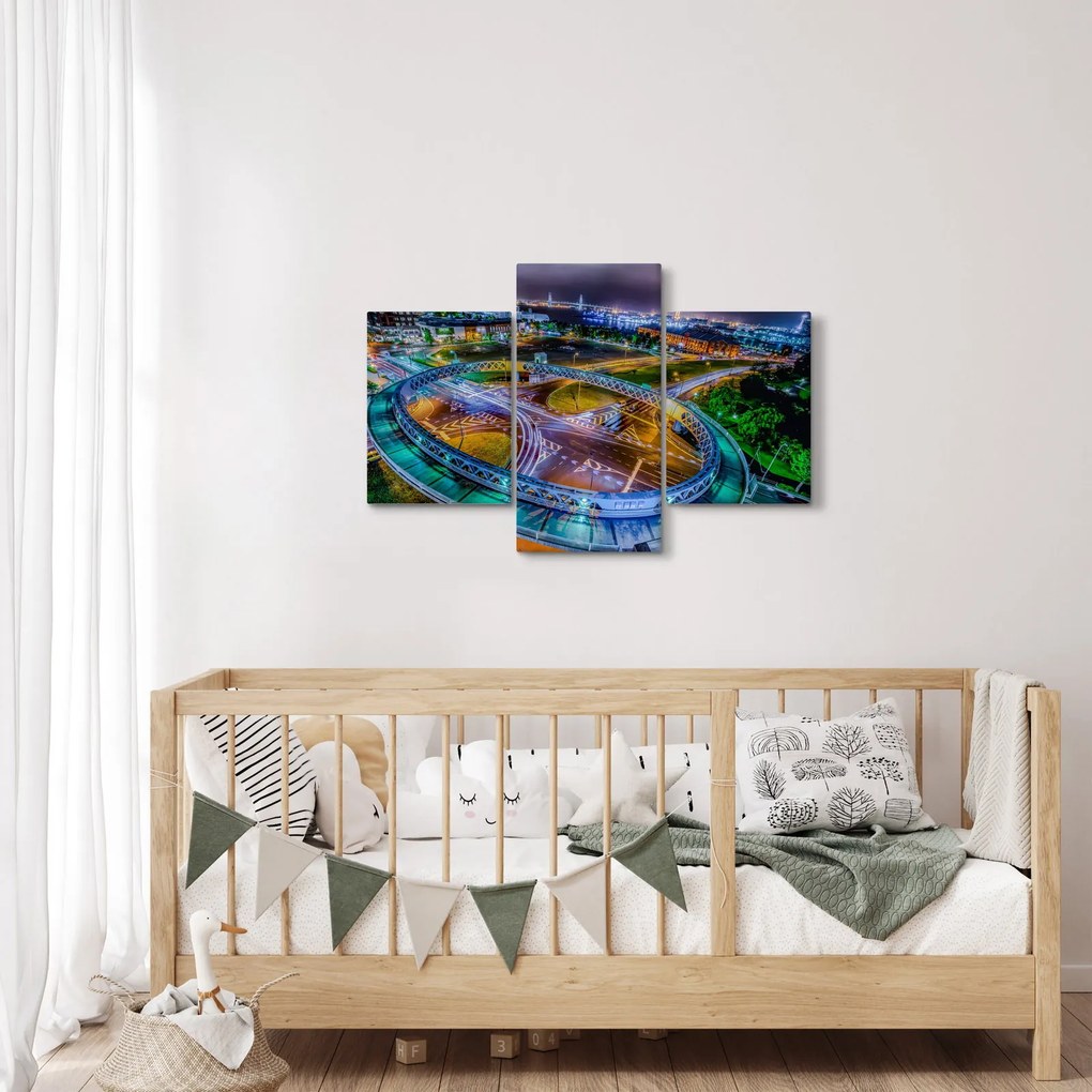 Tablou panorama orașului nocturn (90x60 cm)