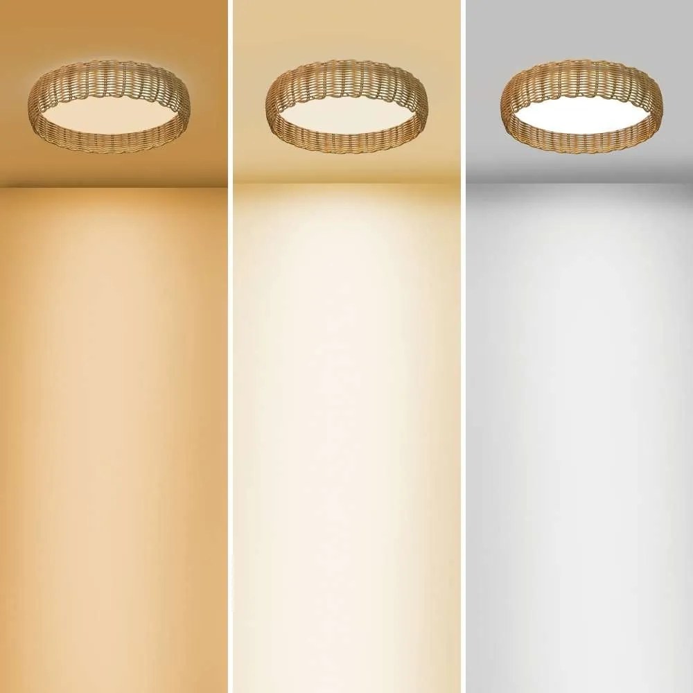 Plafoniera LED ratan design natural KILIMANJARO 43,5cm