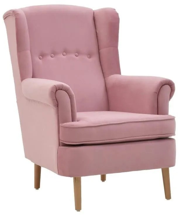 Fotoliu Velvet Pink Bergere 107 cm