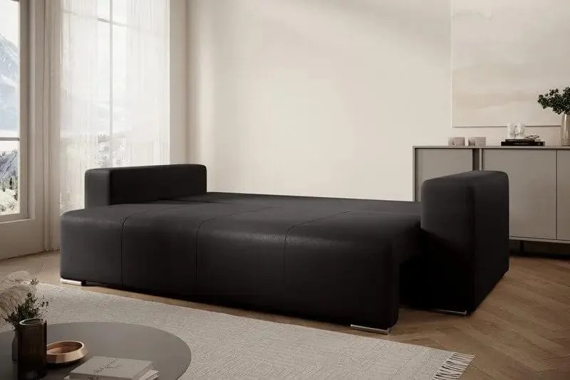 Canapea extensibilă dumonde cu ladă de depozitare si sezut confortabil din spuma high-density, Marbela Antracit 245x100 cm