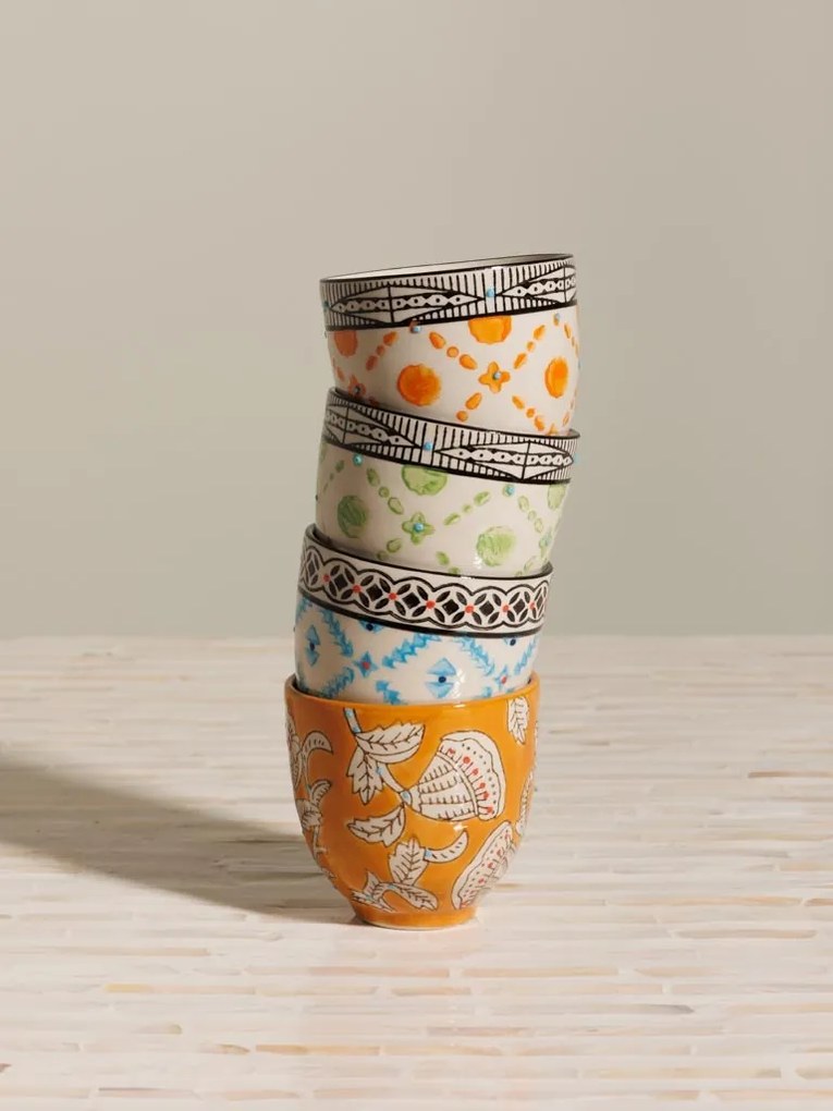 Set 4 cesti de cafea, din ceramica, Rhapsody