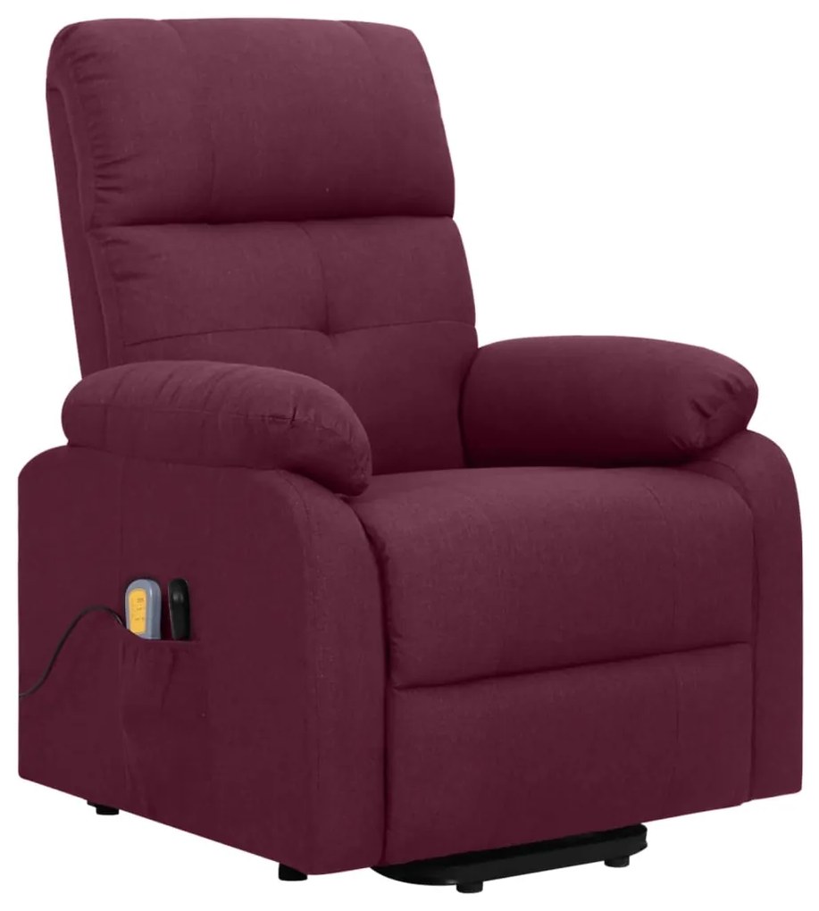 329602 vidaXL Fotoliu de masaj cu ridicare, violet, material textil