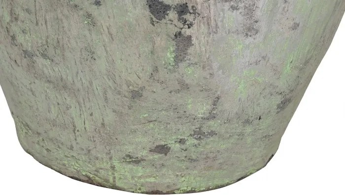 Vas decorativ amforă din teracotă, verde vintage, piesă unicat vintage, 65 x 65 x 72 cm, „Creta"