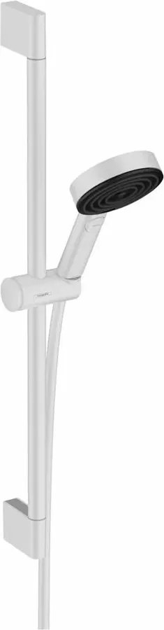 Set de dus cu bara Hansgrohe Pulsify Select 105 Relaxation 65 cm alb 3 functii