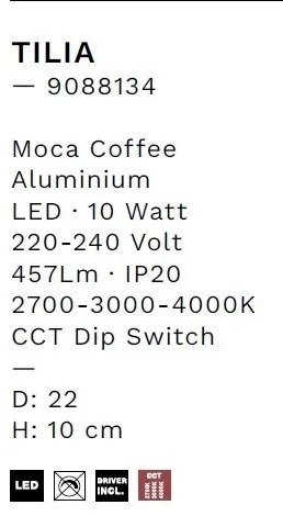 Aplica LED de perete design minimalist TILIA moca coffee