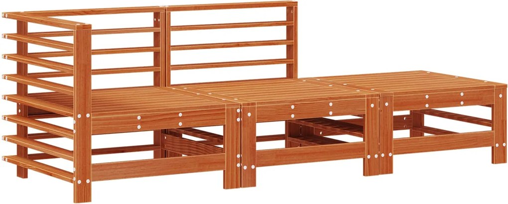 vidaXL Unități de canapea sectională 3 Bucată Maro Ceară