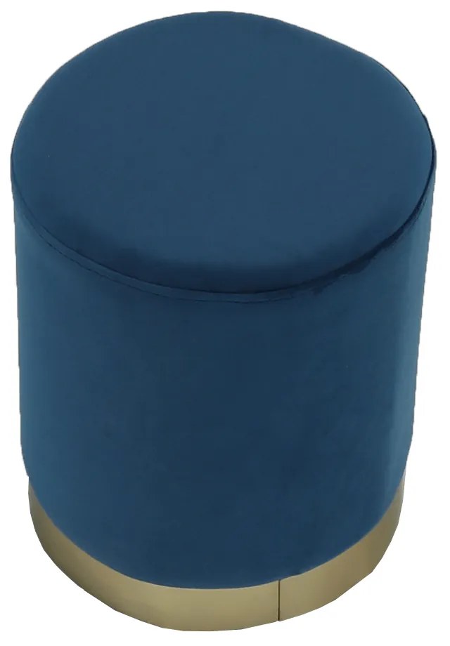 Taburet, catifea Velvet albastru/crom auriu, ALAZ