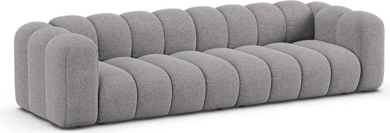 Canapea gri cu tapițerie din chenille 290 cm Lupine – Micadoni