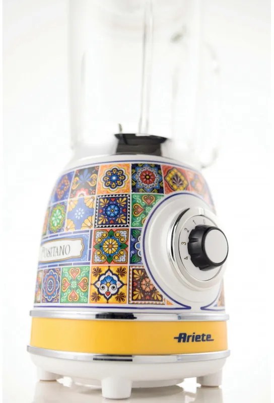 Blender Ariete Positano 0583/0P, 1000W, 1.5 L, 4 viteze + PULSE, Zdrobire gheata, Alb/Galben