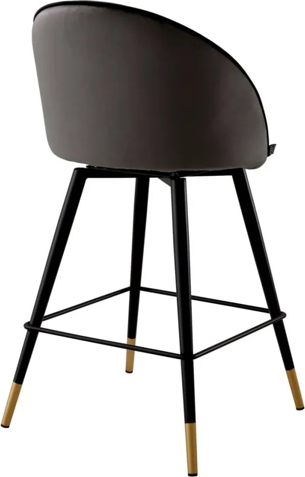 Set de 2 scaune de bar pivotante, design LUX, Counter Stool Cooper gri inchis