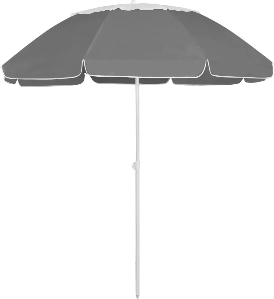 vidaXL Umbrelă de soare de plajă, antracit, 300 cm