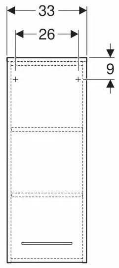 Dulap baie suspendat lava gri inchis Geberit Selnova Square 1 usa 85 cm