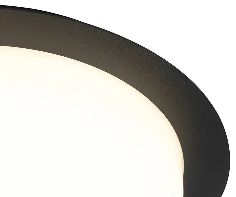 Plafoniera modernă neagră rotundă cu LED inclus IP44 - Lys