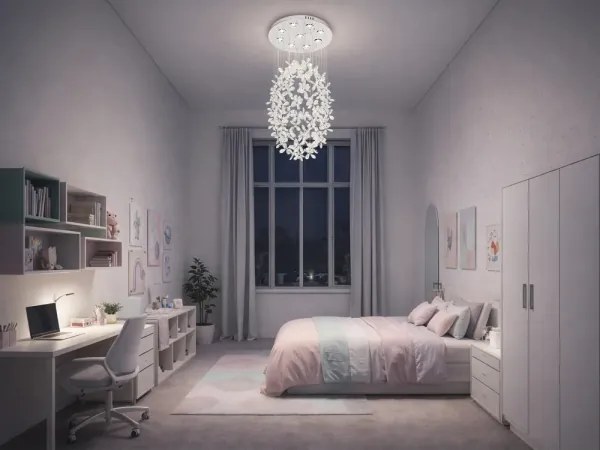 Plafonieră cu cristale LED SAMOA LED/30W/230V Ø 40 cm crom lucios + telecomandă