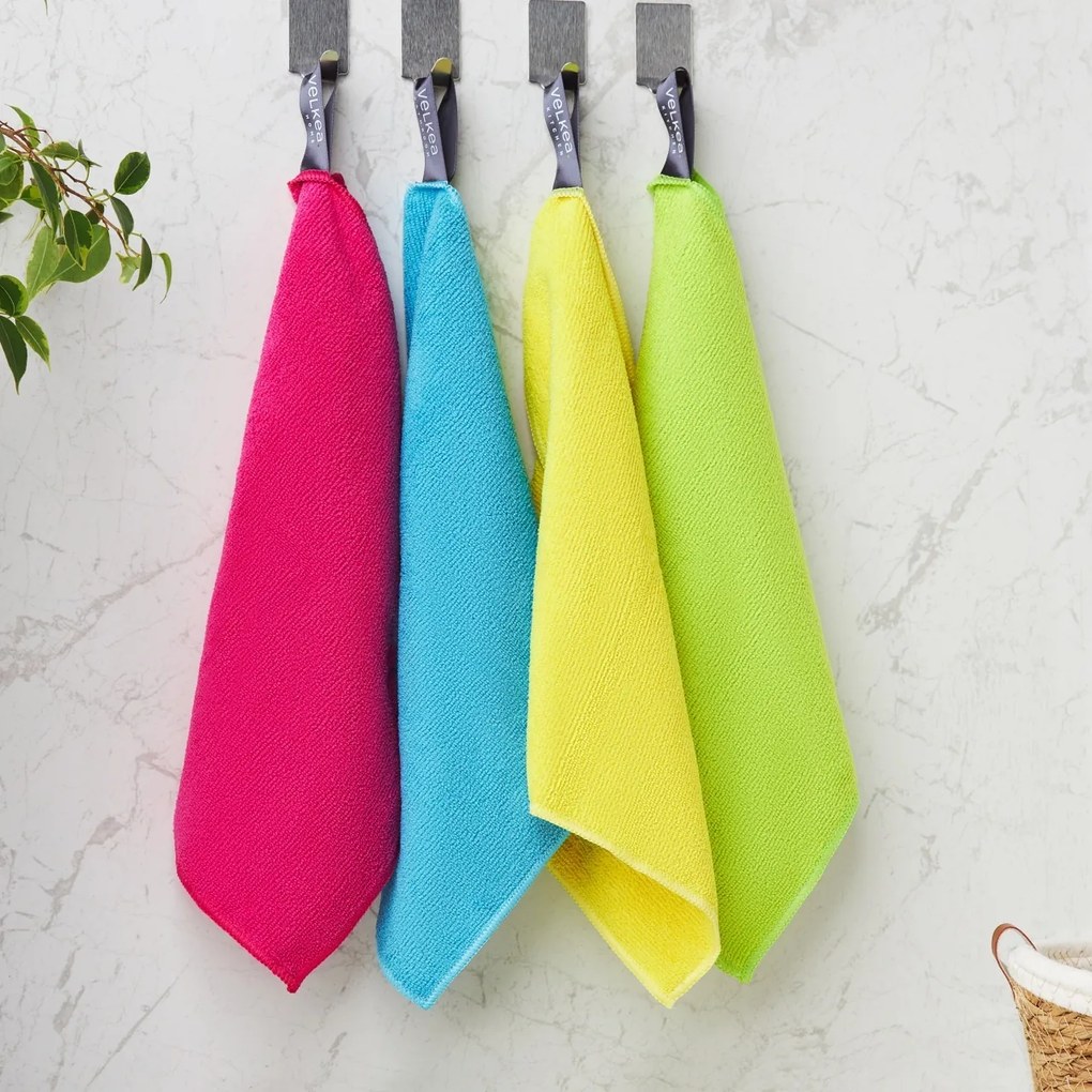 Set 4 lavete XL universale, microfibra, 38 x 38 cm, Velkea