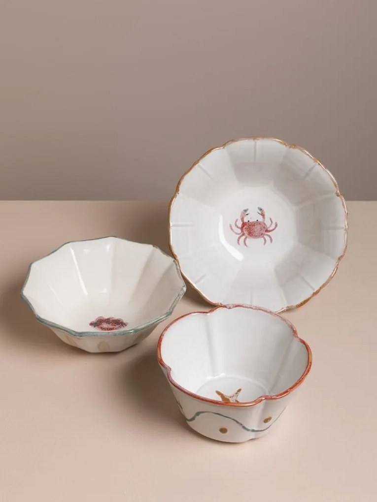 Set 3 boluri din ceramică, "Marine"