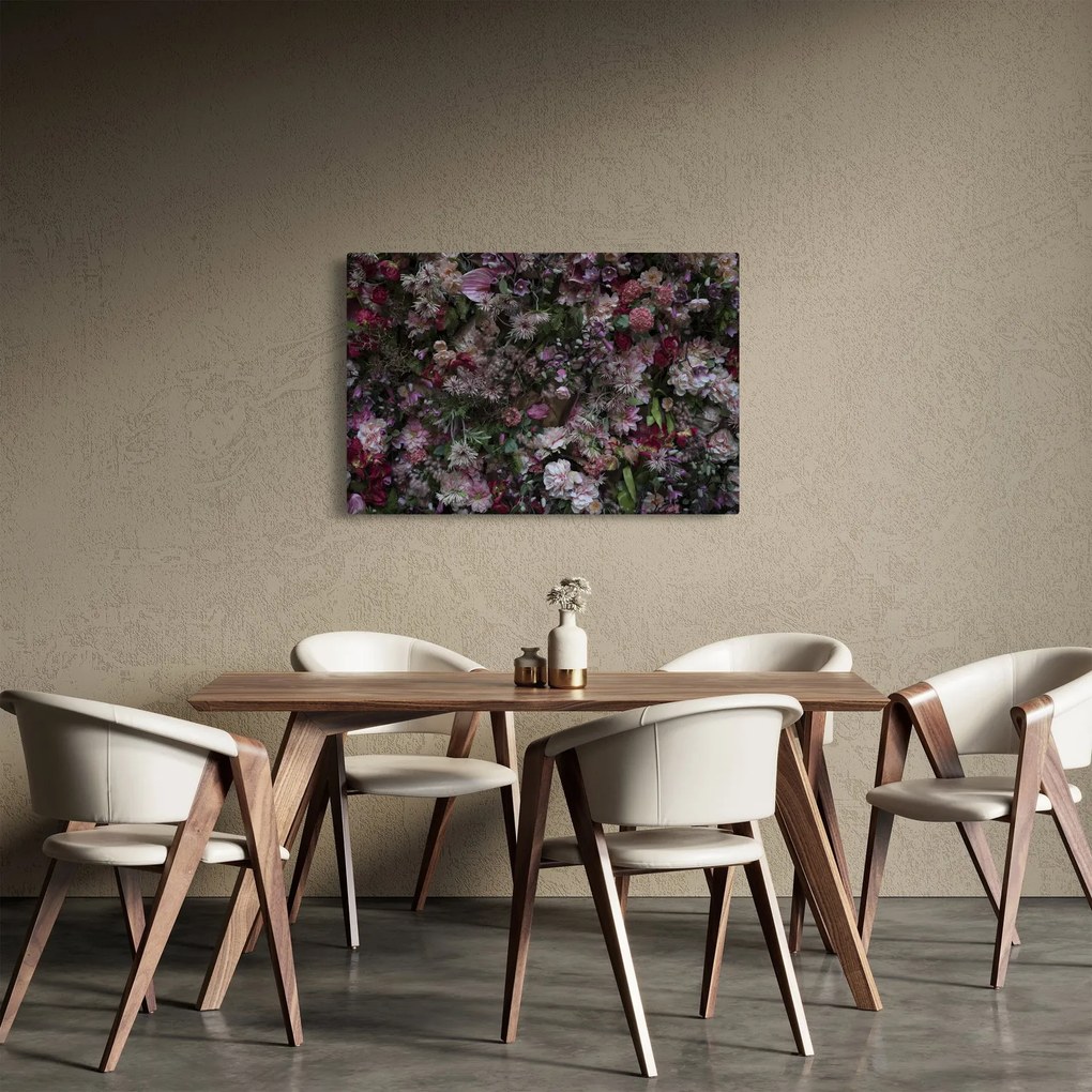 Tablou - Perete de flori (90x60 cm)