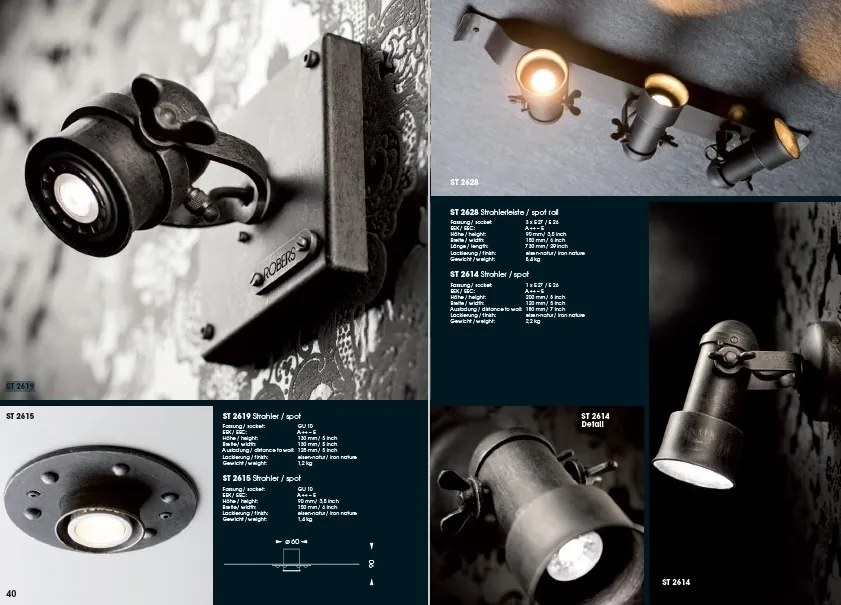 Lustra cu 3 spoturi directionabile din fier forjat ST 2628