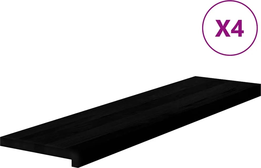 vidaXL Trepte de scară 4 buc maro închis lemn masiv de stejar