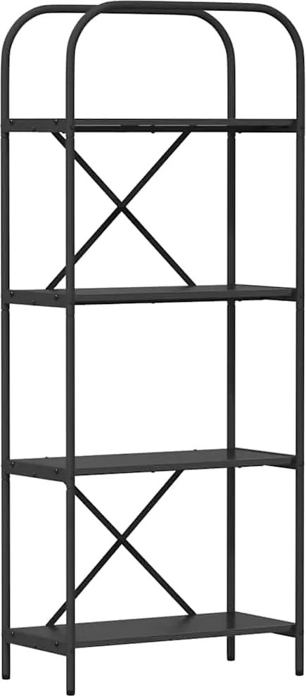 vidaXL Raft pentru cărți Stejar Negru 60 x 30 x 146 cm Lemn compozit