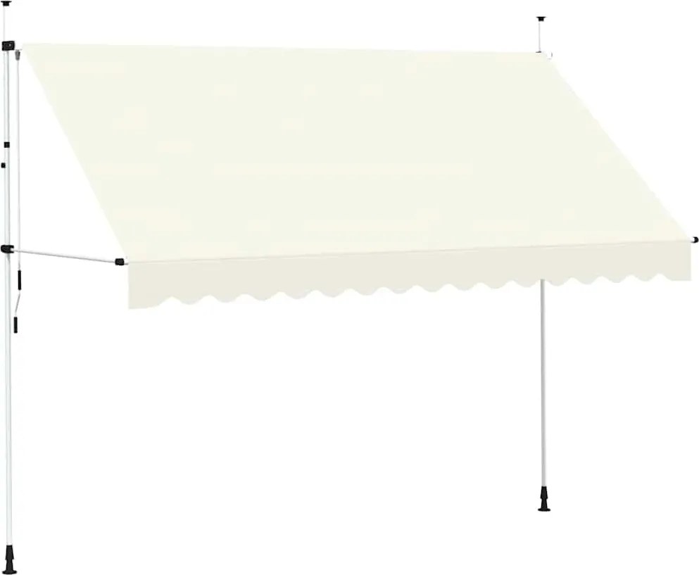 vidaXL Copertină retractabilă manual, crem, 350 cm