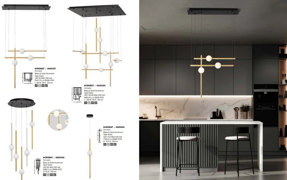 Lustra dimabila LED design modern ACROBAT