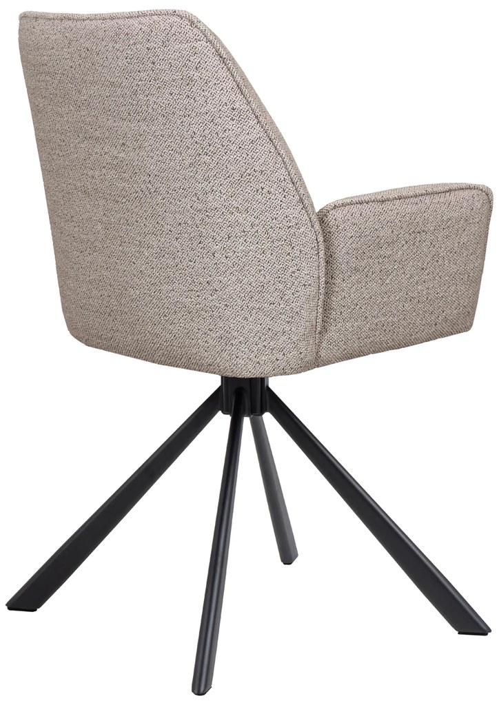 MAZZONI EXPORT YUNI Bej Latte (material Monza 60) - SCAUN MODERN PIVOTANT TAPIȚAT BOUCLÉ PENTRU SALON/SUFRAGERIE/BIROU LOFT