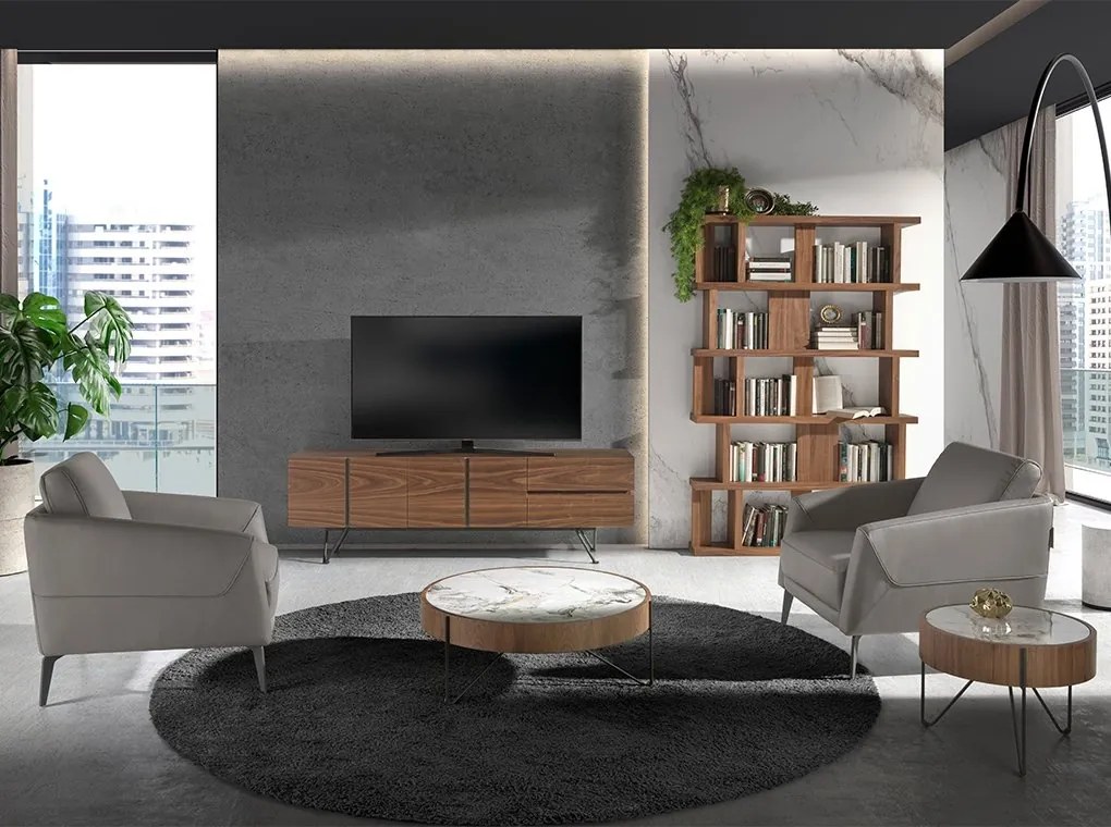 Masuta de cafea deosebita design LUX Walnut-Marble