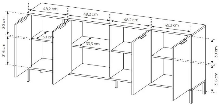 Dulap Lyran 4D (antracit + Auriu). 1071357