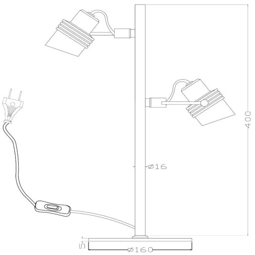 Lampă de masă Lucide 34544/02/30 TUNDRAN 2xGU10/5W/230V negru
