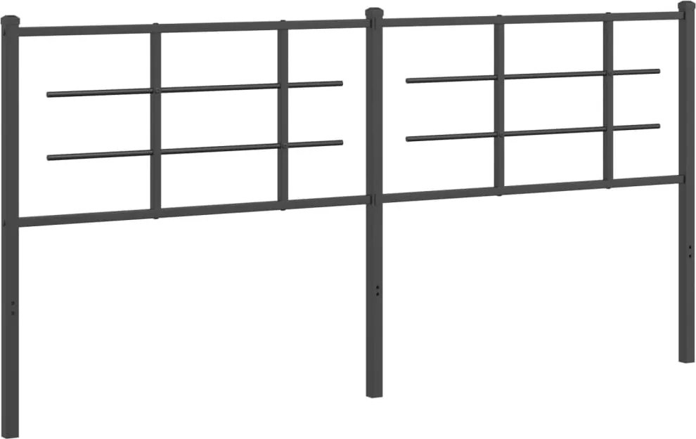vidaXL Tăblie de pat de schimb metalică, negru, 180 cm