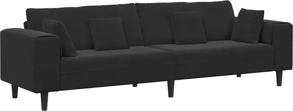 vidaXL Canapea cu pernă Negru 250 x 77 x 76 cm Catifea