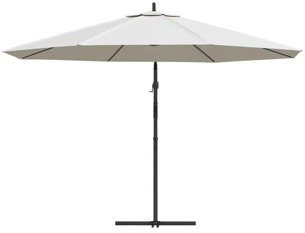 Umbrela de soare suspendata, 3,5 m, alb nisipiu alb nisipiu