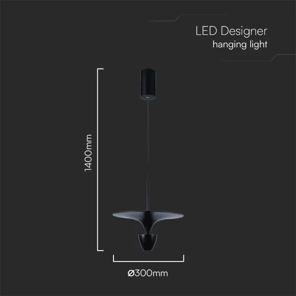 Lustră LED pe cablu LED/9W/230V 3000K negru