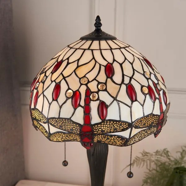 Endon 64086 - Lampă de masă Tiffany DRAGONFLY 2xE27/60W/230V Ø 30 cm