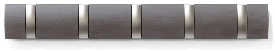 Cuier de perete gri din lemn masiv de plop Flip – Umbra