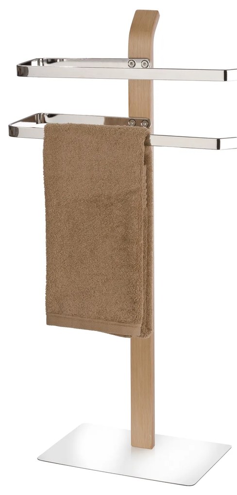 Suport prosoape cu 2 brate , SAMONA BROWN, Argintiu/Maro, 79,5x40,5x21,5, WENKO