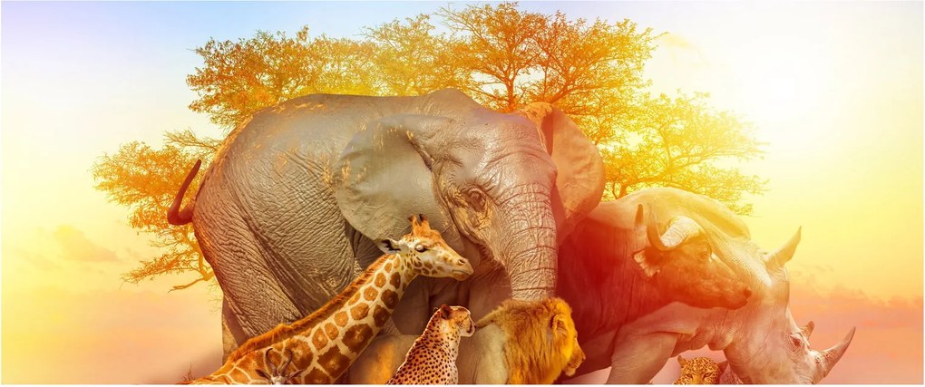 Tablou - Animale africane (120x50 cm)