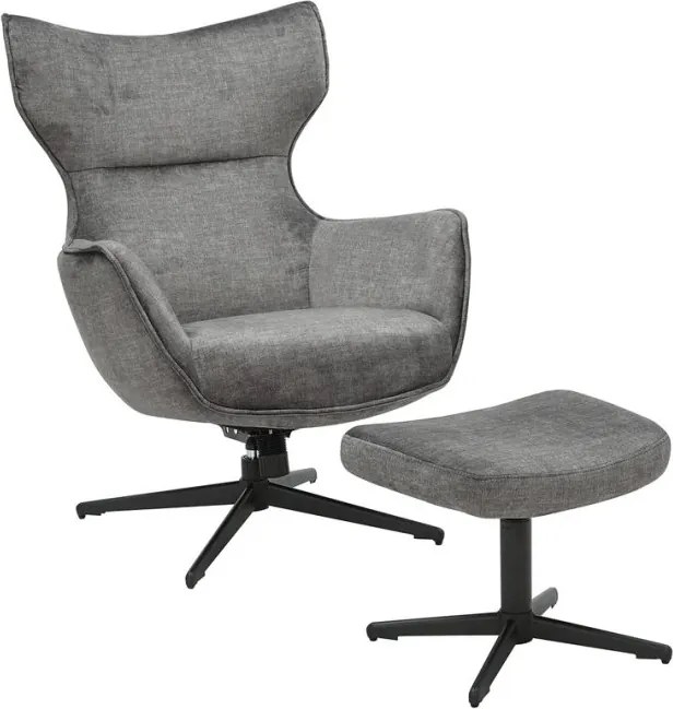 Fotoliu pivotant VOGUE catifea gri