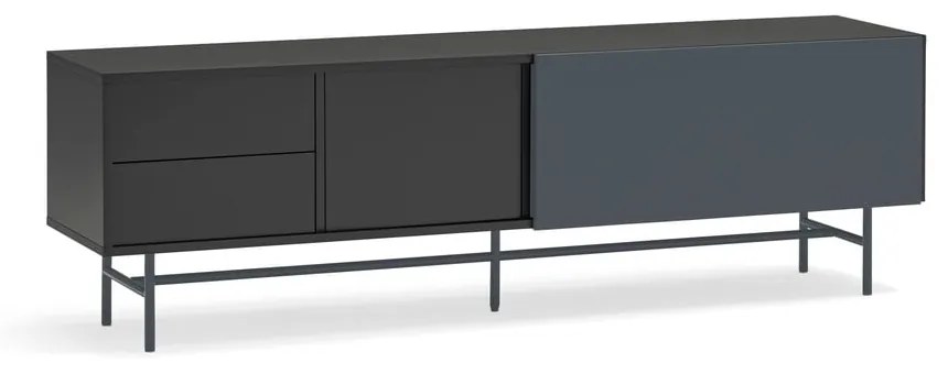 Comodă TV neagră-gri antracit 180x56 cm Nube – Teulat