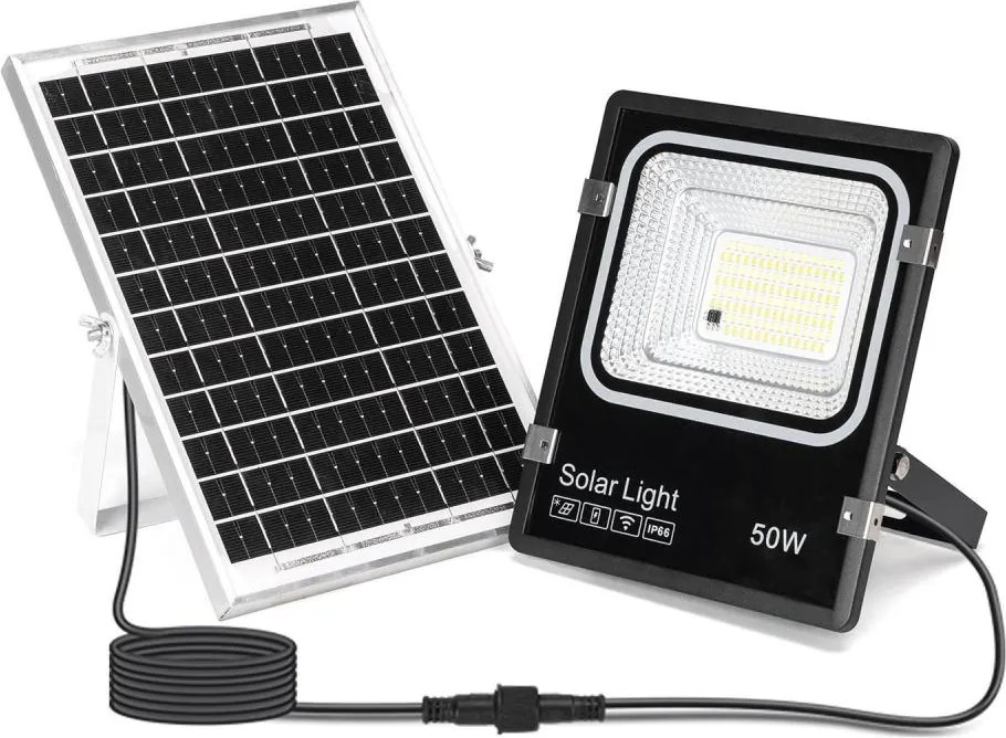 Aigostar - Proiector solar LED dimabil LED/50W/3,2V 3000K/4000K/6500K IP66 + telecomandă